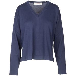 Jucca, V-neck Truien Blauw, Dames, Maat:M