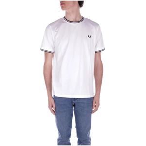 Fred Perry, Tops, Heren, Wit, L, T-Shirts