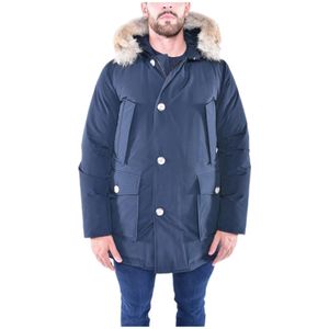 Woolrich, Afneembare Bont Parka Blauw, Heren, Maat:M