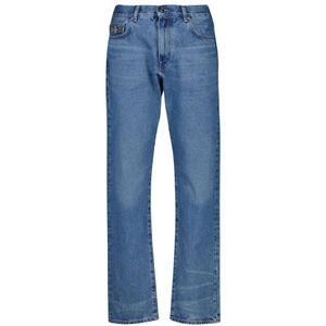 Versace, Straight Leg Jeans Blauw, Heren, Maat:W33