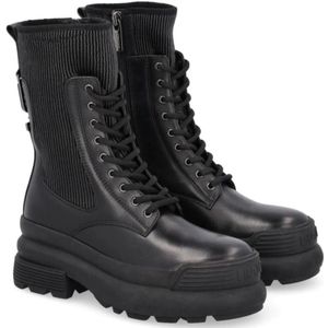 Liu Jo, Schoenen, Dames, Zwart, 36 EU, Leer, Stijlvolle veterschoenen