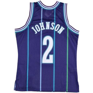 Mitchell & Ness, Sport, Heren, Blauw, XL, Polyester, Larry Johnson Basketbal Tanktop