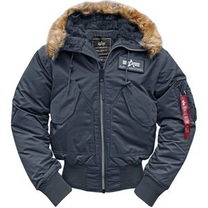 Alpha Industries, Jassen, Heren, Blauw, M, Polyester, 45p jasje met capuchon