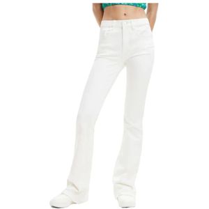 Desigual, Boot-cut Jeans Wit, Dames, Maat:L