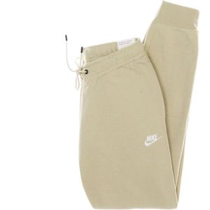 Nike, Broeken, Dames, Beige, L, Katoen, Essentiële Fleece Trainingspak Broek