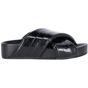 Jil Sander, Zwarte Slidesandalen voor Dames Zwart, Dames, Maat:35 EU