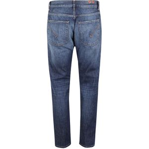 Dondup, Jeans, Heren, Blauw, W35, Denim, Mid-rise denim broek