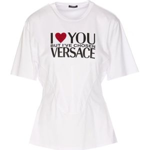 Versace, Tops, Dames, Wit, S, Katoen, Witte T-shirts en Polos