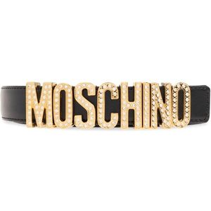 Moschino, Leren Riem Zwart, Dames, Maat:S