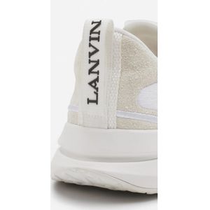 Lanvin, Schoenen, Heren, Wit, 41 EU, Leer, Witte Mesh Runner Lichtgewicht Sneakers