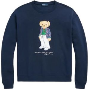 Polo Ralph Lauren, Sweatshirts & Hoodies, Dames, Blauw, XS, Katoen, Beer Sweatshirt