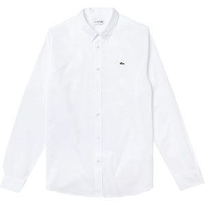 Lacoste, Overhemden, Heren, Wit, 2Xl, Katoen, Heren Logo Wit Overhemd Ch 1843