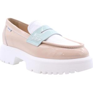 Nerogiardini, Schoenen, Dames, Beige, 39 EU, Stijlvolle Moccasin Loafers voor Vrouwen