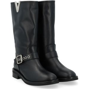 Via Roma 15, Schoenen, Dames, Zwart, 42 EU, Biker Gesp met V Nikkel