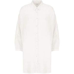 120% Lino, Blouses & Shirts, Dames, Wit, M, Linnen, Witte Linnen Shirt met Kraag