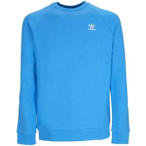 Adidas, Sweatshirts & Hoodies, Heren, Blauw, L, Katoen, Blauwe Crewneck Sweatshirt met Trefoil Logo