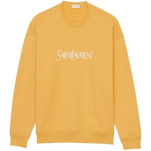 Saint Laurent, Sweatshirts & Hoodies, Heren, Geel, L, Katoen, Sweatshirts