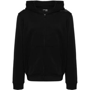 Calvin Klein, Sweatshirts & Hoodies, Heren, Zwart, S, Zwarte Beauty Full Zip Hoodie