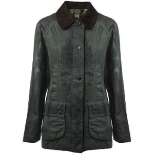 Barbour, Jassen, Dames, Groen, S, Katoen, Groene gewaxte jas met klassieke stijl