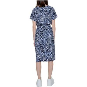 Street One, Kleedjes, Dames, Blauw, XL, Elegante Viscose Lange Jurk Collectie