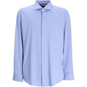 Hugo Boss, Overhemden, Heren, Blauw, 2Xl, Polyester, Slim Fit Overhemd met Spreidkraag