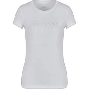 Armani Exchange, Tops, Dames, Wit, 2Xl, Katoen, T-Shirts