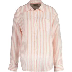 Gant, Blouses & Shirts, Dames, Roze, M, Linnen, Gestreepte Linnen Overhemd - Perzikroze