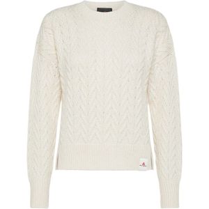 Peuterey, Truien, Dames, Wit, M, Katoen, Alpaca Katoenen Crew-neck Sweater