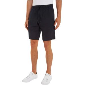 Tommy Hilfiger, Korte broeken, Heren, Blauw, W33, Linnen, Linnen Harlem Heren Bermuda Shorts