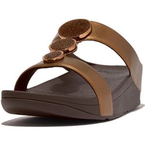 Fitflop, Schoenen, Dames, Bruin, 36 EU, Leer, Bronzen Kralen Sandalen