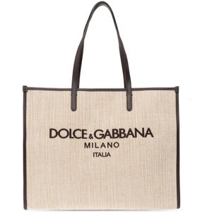 Dolce & Gabbana, Tassen, Heren, Beige, ONE Size, Shopper tas