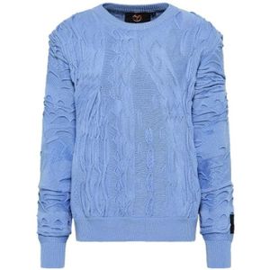 Carlo Colucci, Sweatshirts & Hoodies, Heren, Blauw, L, Senior Blauwe Sweatshirt, Stijlvol en Warm