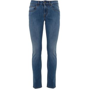 Fay, Jeans, Heren, Blauw, W35, Denim, Slim Fit Denim Broek