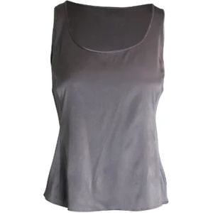 Armani Pre-owned, Pre-owned, Dames, Grijs, S, Pre-owned Fabric tops