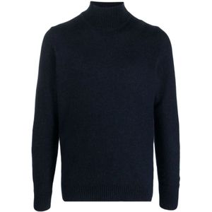 Lardini, Navy Blue Roll-Neck Coltrui Blauw, Heren, Maat:S