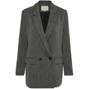 Kaffe, Jassen, Dames, Grijs, M, Grijze Melange Blazer Jas