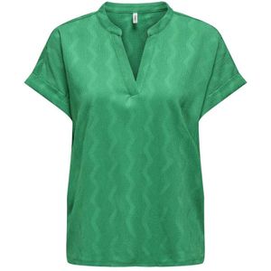 Only, Blouses & Shirts, Dames, Groen, L, Polyester, Korte Mouw V-hals Top