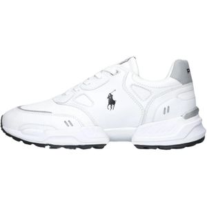 Ralph Lauren, Schoenen, Heren, Wit, 41 EU, Leer, Witte Leren Lage Sneakers