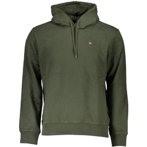 Napapijri, Sweatshirts & Hoodies, Heren, Groen, XS, Katoen, Groene Fleece Hoodie - Regular Fit