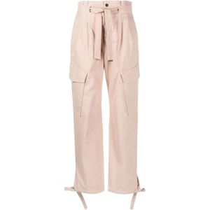 Pinko, Broeken, Dames, Beige, M, Katoen, Tapered Broeken