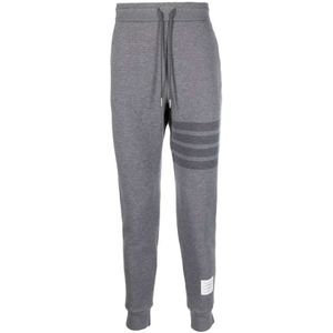 Thom Browne, Grijze Wol Track Pants met 4-Bar Stripe Grijs, Heren, Maat:XL