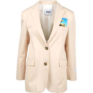 Msgm, Jacket Beige, Dames, Maat:S