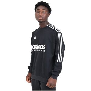 Adidas, Sweatshirts & Hoodies, Heren, Zwart, S, Katoen, Zwarte Sweater Retro Stijl