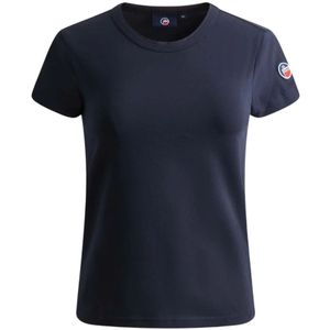 Fusalp, Tops, Dames, Blauw, L, Katoen, Marine Dames T-Shirt Lichtgewicht Katoen Ronde Hals Logo