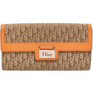 Dior Vintage, Pre-owned, Dames, Oranje, ONE Size, Leer, Pre-owned Canvas wallets