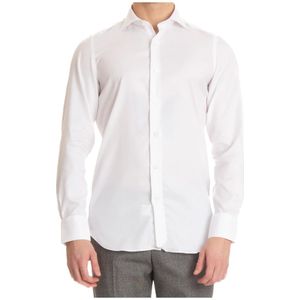 Finamore, Overhemden, Heren, Wit, 3Xl, Katoen, Milano Slim Fit Wit Overhemd
