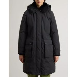 Woolrich, Mantels, Dames, Zwart, XS, Katoen, Arctic Parka Zwarte Jas