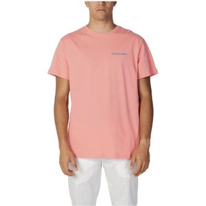 Trussardi, Roze Print Korte Mouw T-shirt Roze, Heren, Maat:S