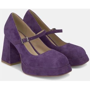 Alma EN Pena, Schoenen, Dames, Paars, 38 EU, Leer, Plateauhak met gesp