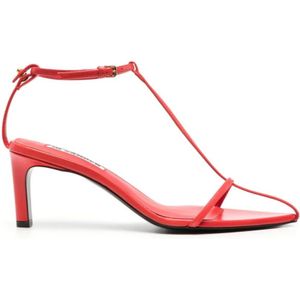 Jil Sander, Rode Leren Sandalen met Gevlochten Banden Rood, Dames, Maat:39 EU